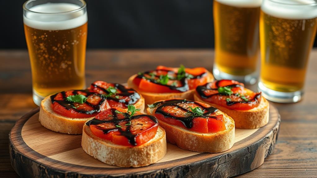 flavorful beer and balsamic bruschetta pairings