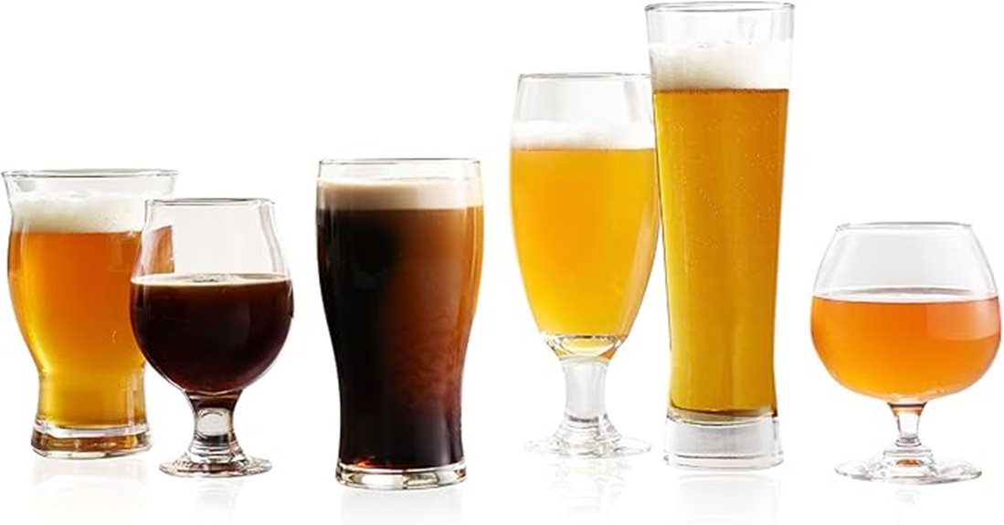 assorted beer glasses set