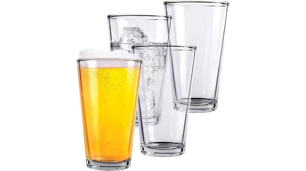 clear tall beer glasses