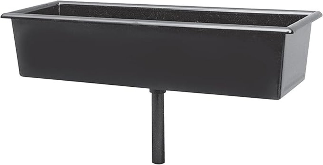 durable black plastic tray