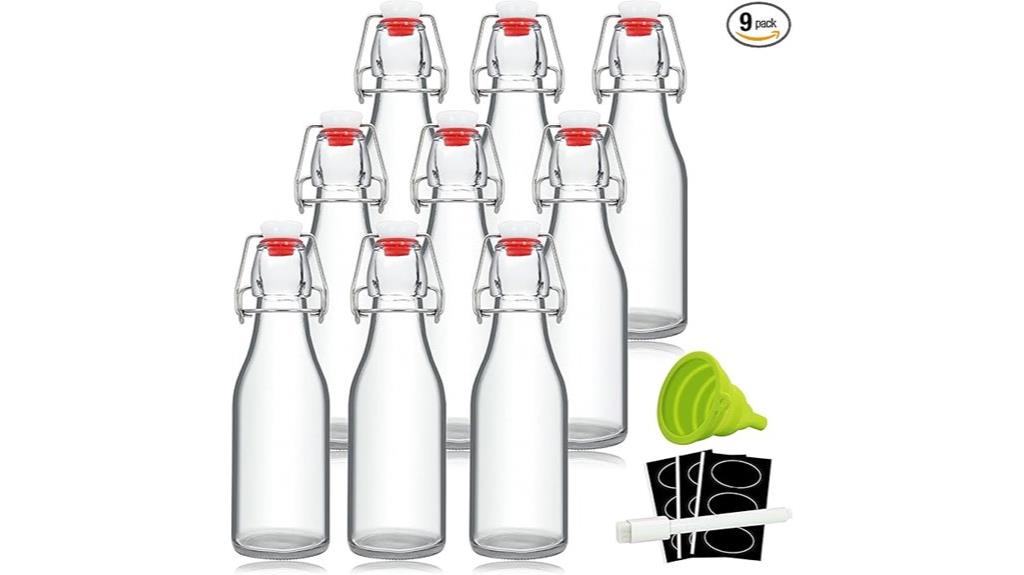 glass bottles with swing tops