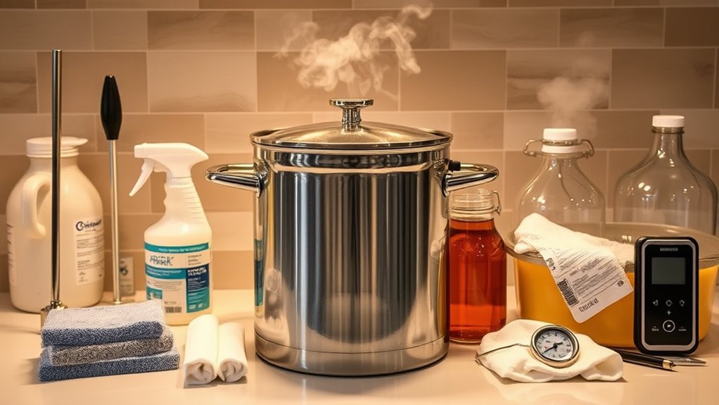 sanitize equipment for brewing