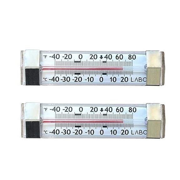 Refrigerator & Freezer Thermometer 2-Pack Waterproof Accurate