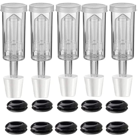 5Pack Airlock Set with Stoppers and Grommets