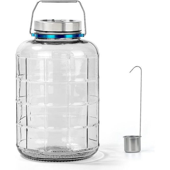 3-Gallon Glass Water Jug with Airlock Lid