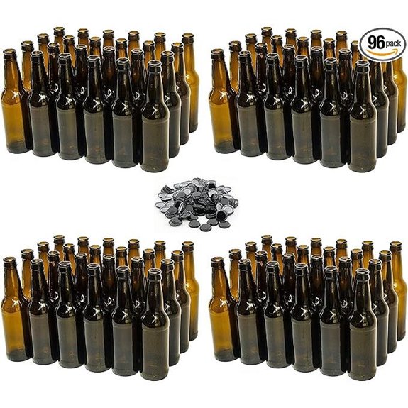 North Mountain 12oz Amber Beer Bottles (96) with Caps