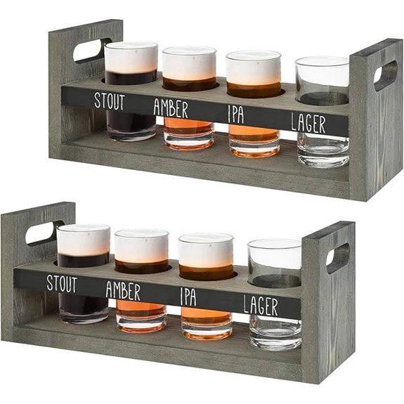 MyGift Beer Flight Sampler Set with Glasses