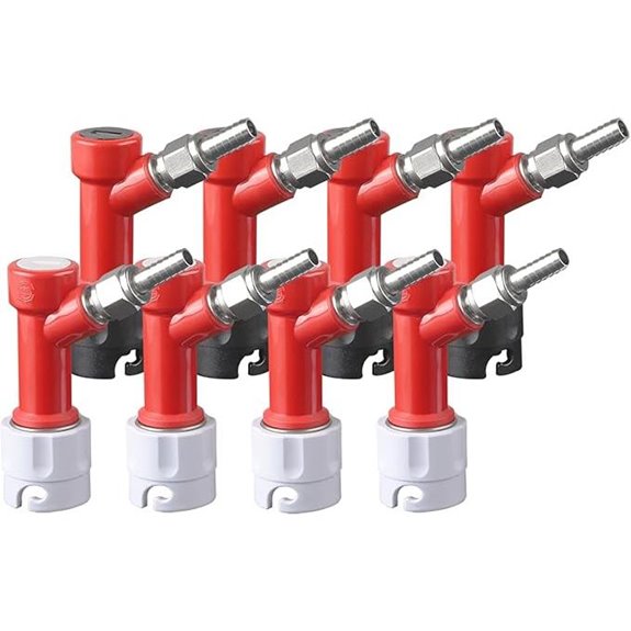 PERA 4 Pairs Corny Keg Disconnects with Swivels