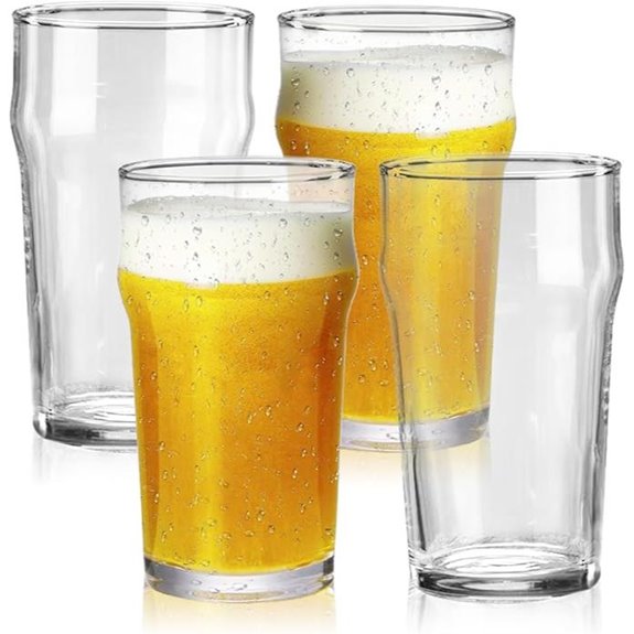 4-Pack 20 oz Britist Pint Glasses—Dishwasher Safe