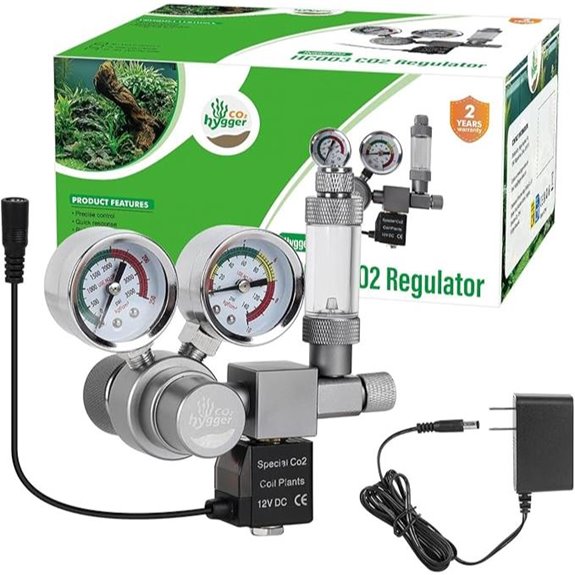 Aquarium CO2 Regulator with Dual Gauge and Solenoid