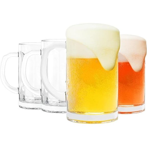 4-Pack 16oz Heavy-Duty Glass Beer Mugs