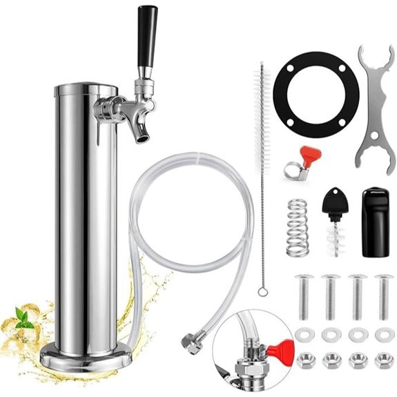 Stainless Steel Beer Tap Tower with Faucet Kit