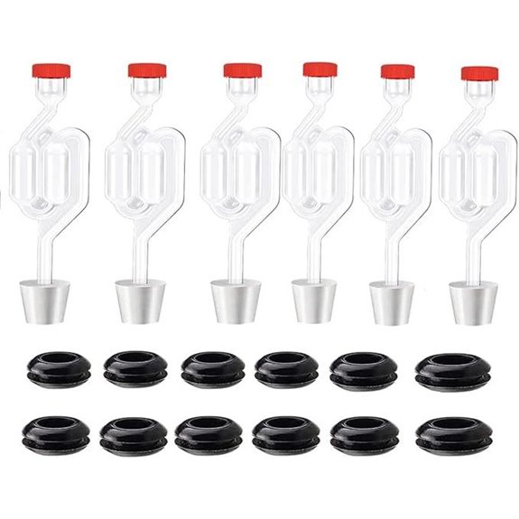 Twin Bubble Airlock Set for Fermentation (6 Pack)