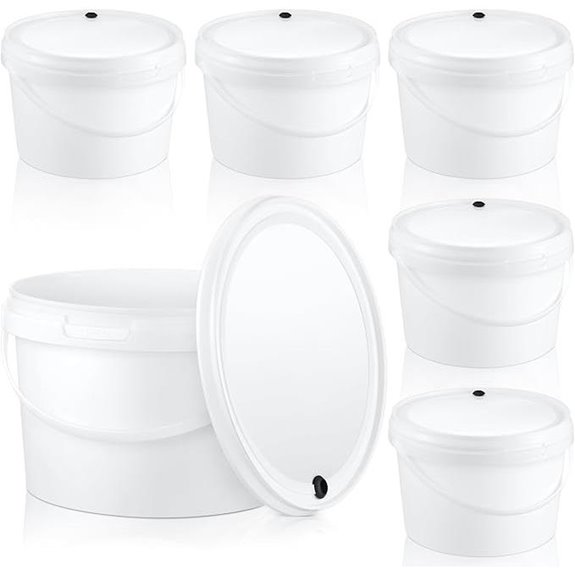 Hushee 6-Pack 1 Gallon Fermentation Buckets with Lids