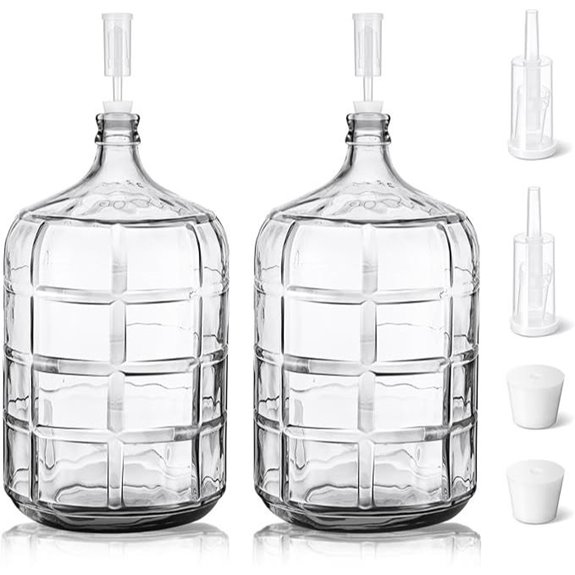 Suzile 2-Pack 5 Gallon Glass Carboys with Airlocks