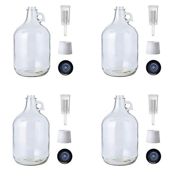 FastRack 4-Pack Glass Fermentation Jugs with Airlocks