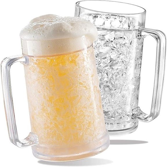 Luxail Double Wall Insulated Beer Mugs 16 oz 2 Pack