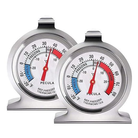 2 Pack Refrigerator Thermometers with Large Dial