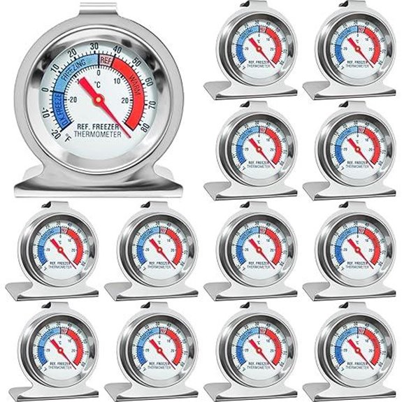 12-Pack Fridge & Freezer Thermometers with Large Dial