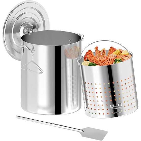 120QT Stainless Steel Seafood Boil Pot with Accessories