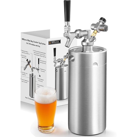 MRbrew 128oz Mini Keg Growler with Tap and Regulator