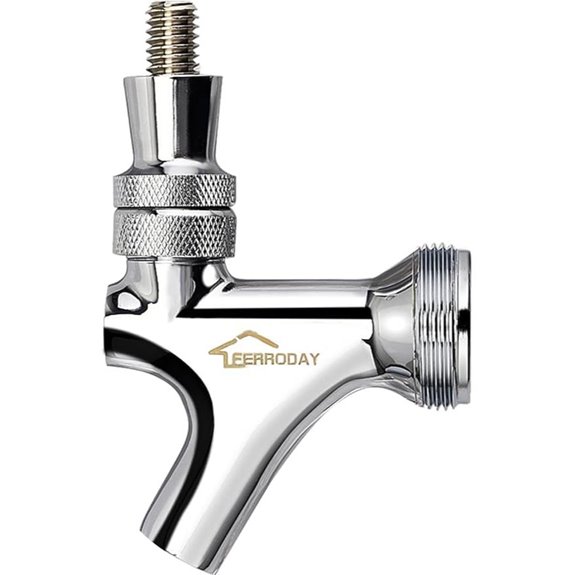 FERRODAY Stainless Steel Beer Keg Faucet (Polished Brass)