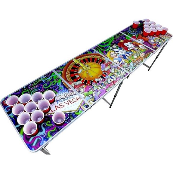 Alice in Vegas Psychedelic Poker Pong Table