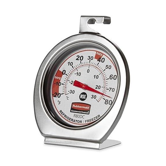 Rubbermaid Commercial Dial Thermometer for Refrigerators