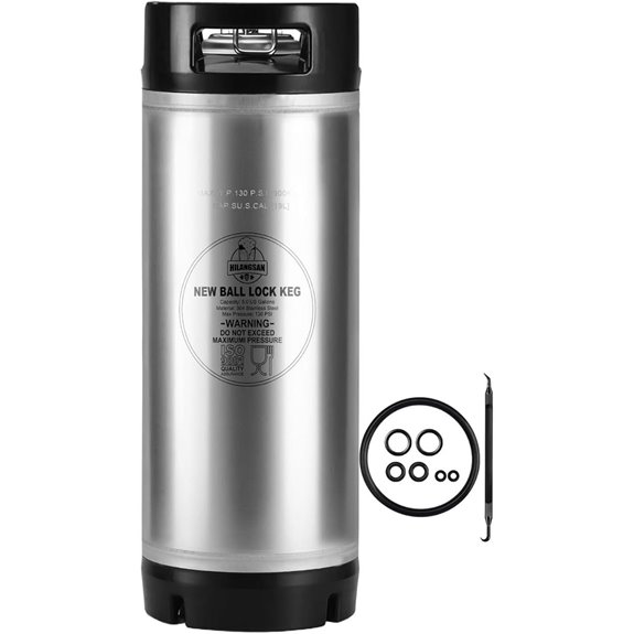 5-Gallon Stainless Steel Cornelius Keg with Fittings