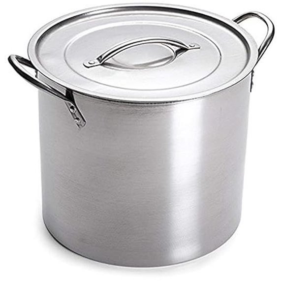 5 Gallon Stainless Steel Stock Pot with Lid 12.5 x 12.5 x 11.5