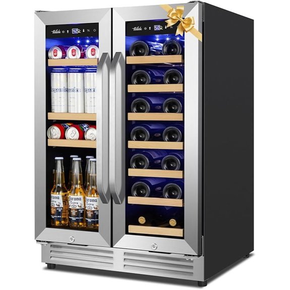 Dual Zone Wine & Beverage Cooler with Glass Door